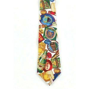 Men's Novelty Necktie: Beer, Lager. Now Designs - 30th Year 67-97. Cotton. VGC!